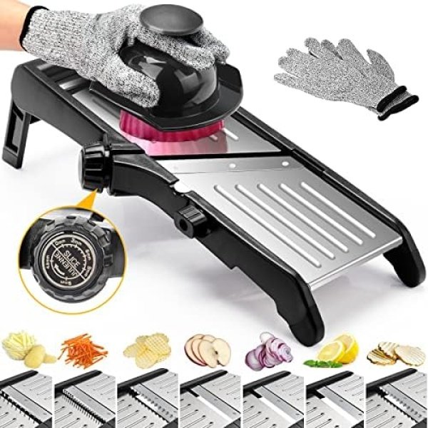 Mandoline Food slicer for kitchen, Adjustable Stainless Steel Mandoline