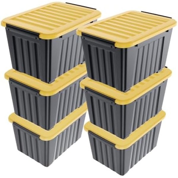 Nazhura 72Quart Plastic Storage Bin, Stackable and Nestable Storage Boxes