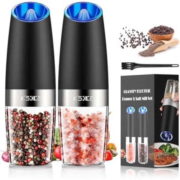 XinXu Gravity Automatic Electric Pepper and Salt Grinder, Auto Salt or Pepper