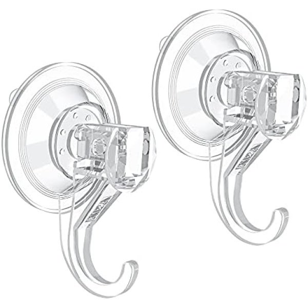 VIS'V Suction Cup Hooks, Small Clear Shower Suction Hooks Heavy Duty Vacuum