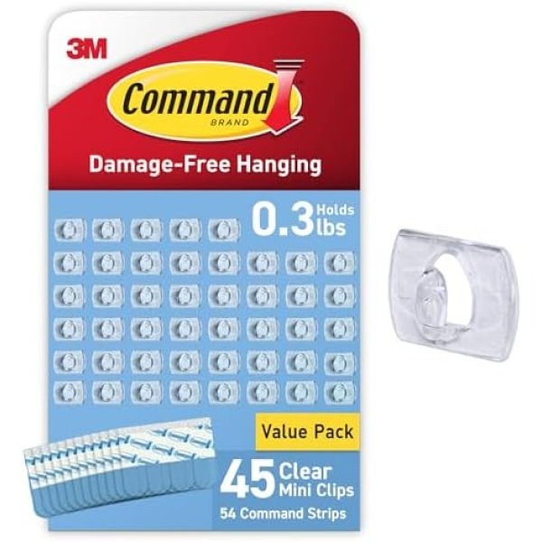 Command Indoor Mini Light Clips, Damage Free Hanging Christmas Light Clips